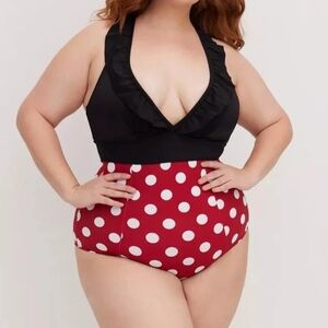 Torrid X Disney Minnie Mouse Plunge One Piece